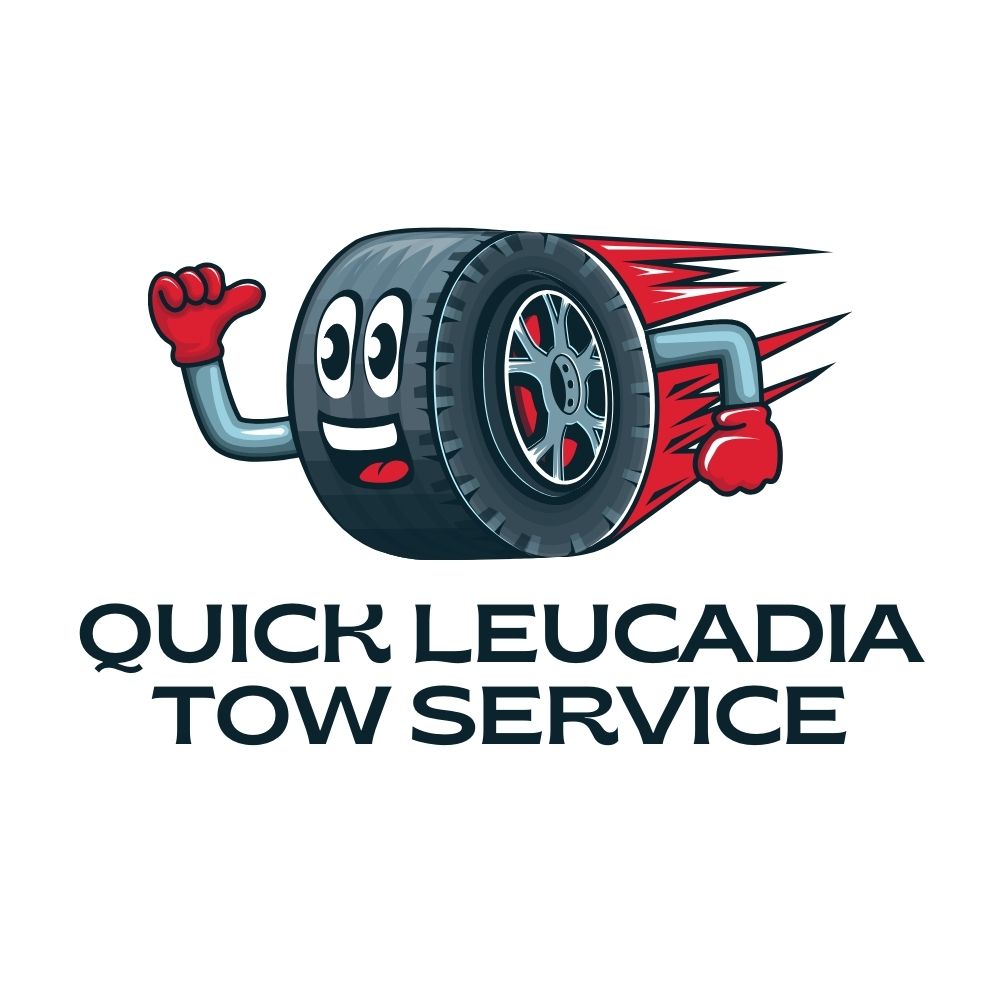 Quick Leucadia Tow Service company logo featuring a cartoon tire character